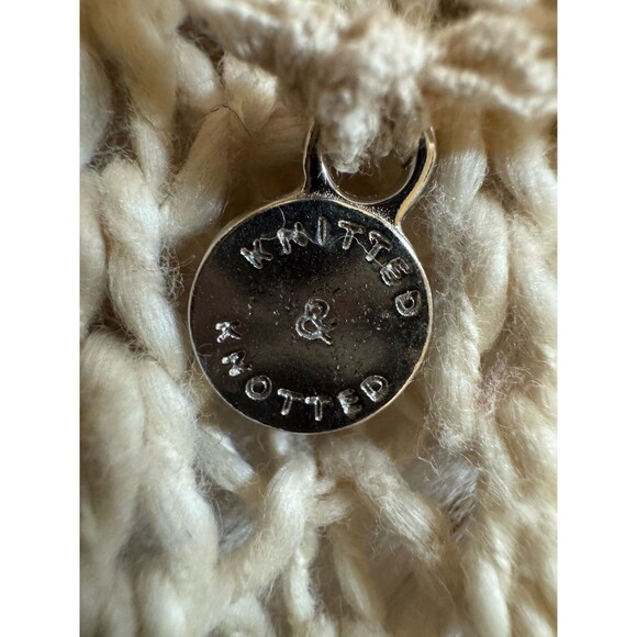 Anthropologie Knitted Knotted Cardigan Ivory  Boho Lace Girly Medium Petite - Picture 4 of 6